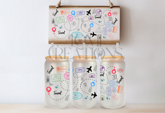 Travel 16 Oz frosted glass