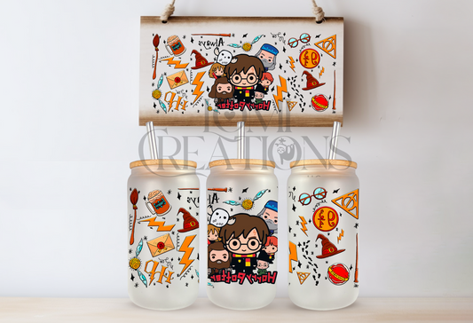 Harry Potter 16 Oz frosted glass